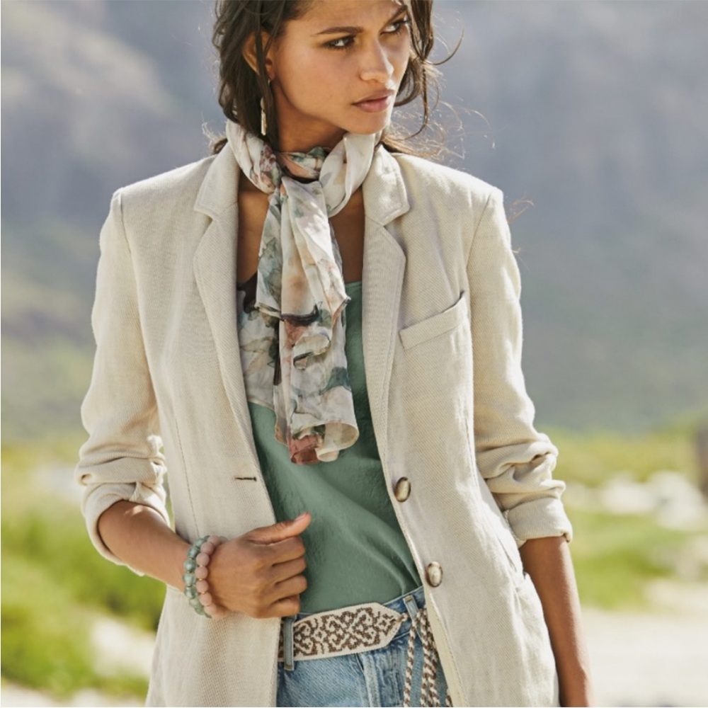 Like New Peruvian Connection Belda Linen Blend Blazer Sz 14